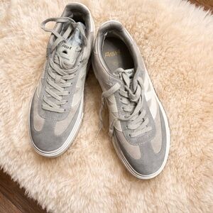 Ash Gray and Cream Sneakers